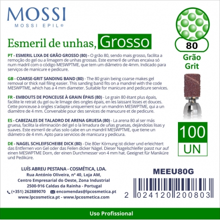 ESMERIL DE UNHAS, GRAO 80, GROSSO  100un                    