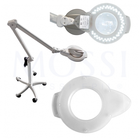 acrilico proteção Candeeiro de luz de aumento grande, LED candeeiros de mesa lupa com braçadeira ajustável, braço giratório dobrável, mossi epil