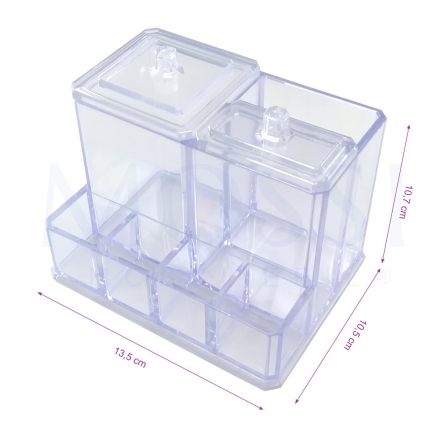 Clear Makeup Brush Organizer, Holder Makeup Box Units for Bathroom Drawers, Acrylic Cosmetic Brushes Storage Eyeliners Display Holder
