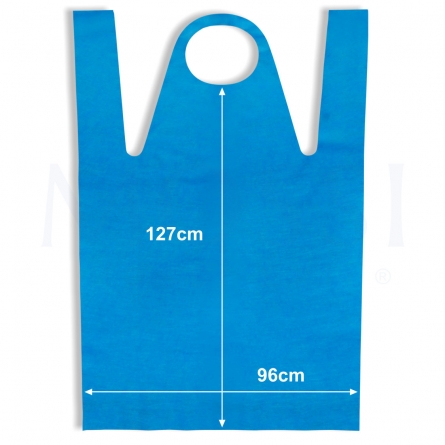 AVENTAIS AZUIS DESCARTAVEIS EM TNT  70gr/m2 127x96cm 12un