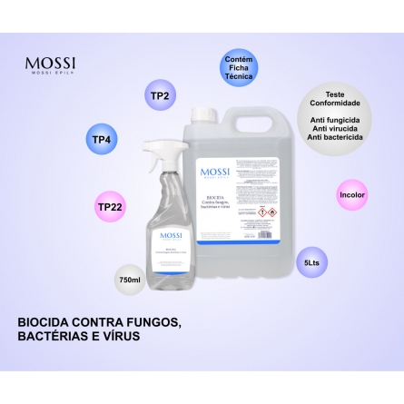 Biocida contra fungos bactérias e vírus 750mL