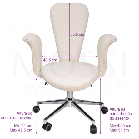 dimensões da cadeira creme de estetica, centro de beleza