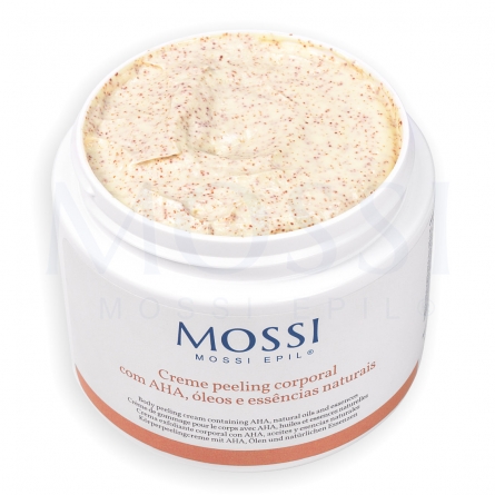 body peeling cream, aha, natural oils, body scrub, mossi epil