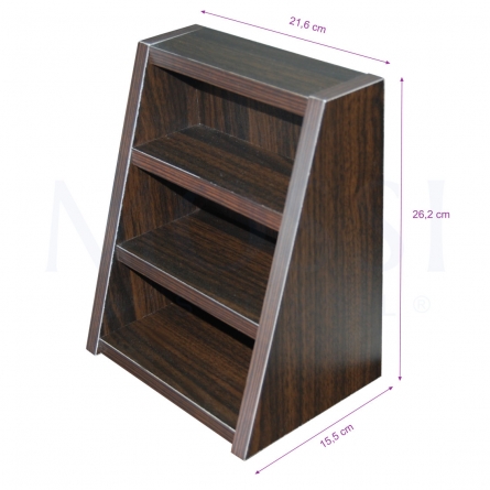 expositor para vernizes em wallnut